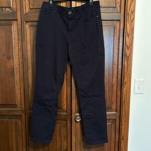 Liz Claiborne Slim Leg Mid-Rise Size 14 Navy Blue